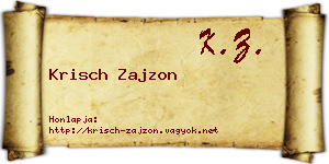 Krisch Zajzon névjegykártya